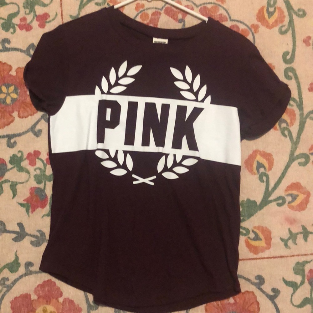 Pink brand maroon tee shirt